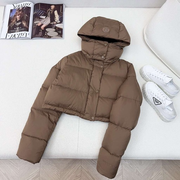 lululemon athletica Brown Cropped Puffer Jacket - Picture 1 of 9